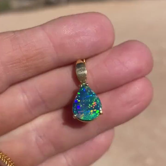 Original Opal pendant, unique modern design