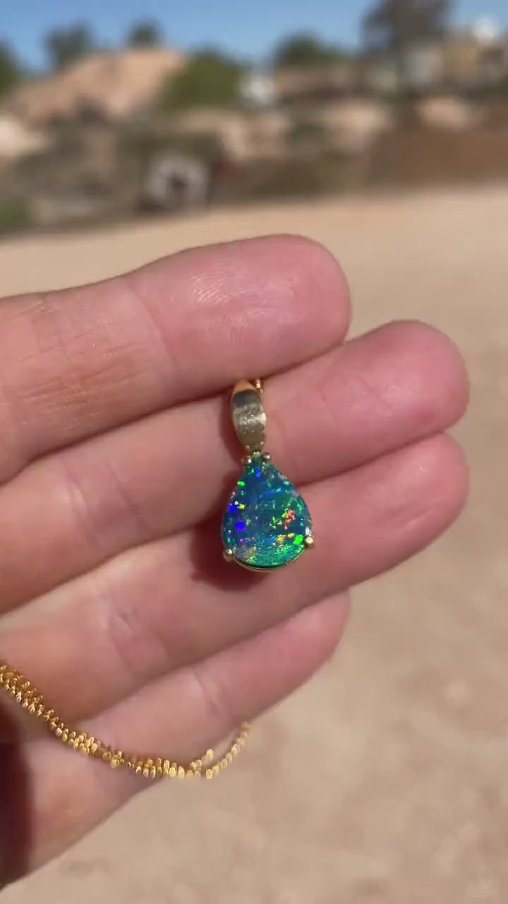 Original Opal pendant, unique modern design