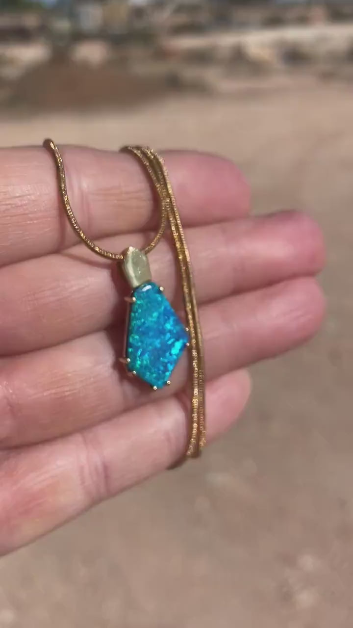 Gold Opal Pendant.