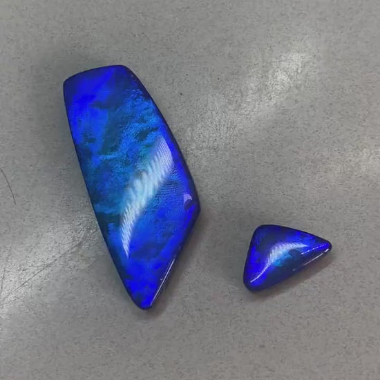 Pendant and Ring Stone set - Lightning Ridge Opal Doublets