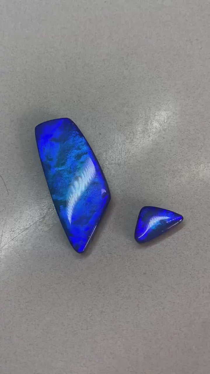 Pendant and Ring Stone set - Lightning Ridge Opal Doublets