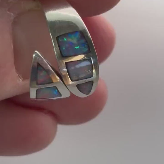 Opal inlay ring - Silver