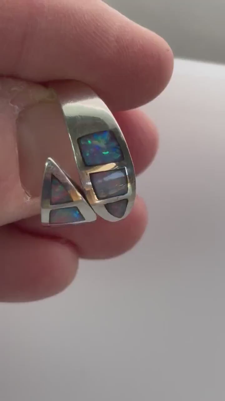 Opal inlay ring - Silver